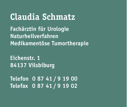Claudia Schmatz, Fach�rztin f�r Urologie, Naturheilverfahren